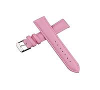 Cupsofu Correa de reloj de piel de vaca de Color sólido de 10/12/14/16/18/20/22/24mm, cierre de Pin pulido, reloj elegante antisudor, reemplazo de correa de muñeca, Rosado, 10mm