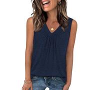 Cuptacc Camiseta sin Mangas Mujer Basica Color Sólido Tank Top Cuello en V Chaleco Mujer Verano Casual Tshirt sin Mangas