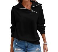Cuptacc Sudadera Mujer Sin Capucha Cuello Alto Pullover Negro XXXL 52