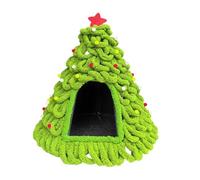 - Cúpula cálida de felpa con patrón de Navidad, refugio peludo suave, refugio de vacaciones alegre | Refugio de invierno relajante para gatitos mascotas pequeñas, habitaciones interiores y