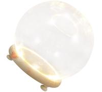 Cúpula de Vidrio Base de Madera y Luz LED para Exhibición | Cubierta Transparente, Protección contra Polvo, Decoración Romántica, para Flores Preservadas y Colecciones