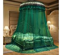 Cúpula Mosquito Cama Canopy Bedcover Cortina Ropa De Cama Tienda De Cúpula Redonda,Verde Oscuro,Cama De 1,35 M (4,5 Pies)