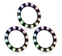 CUQI Anillo LED RGB WS2812 de 12 bits individualmente direccionable WS2812 LED de 50 mm de diámetro para Arduino, Raspberry Pi, proyectos DIY (Negro, 12 bits-3 piezas)