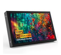 CUQI Mini Monitor de 7 Pulgadas, Mini Pantalla HD IPS de 1024×600 con Altavoces Integrados/Entrada HDMI/VGA/AV para PC, TV, DVD, CCTV, Raspberry Pi