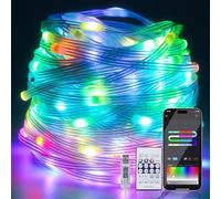 CUQI Tubo Luminoso para Exteriores, 20 m 200 LED IP65 Cadena de Luces RGB Impermeable para Exteriores, Control Mediante Aplicación con Conexión USB para Balcón/Jardín/Fiestas/Halloween/Navidad