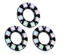 CUQI WS2812 RGB LED Ring 8 Bit Individual Direccionable WS2812 LED 50 mm de diámetro para Arduino, Raspberry Pi, DIY Proyectos (Negro, 8 Bits 3pcs)