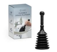 CUQOO Desatascador de fregadero resistente, cabeza grande, de grado industrial, desatascador de drenaje flexible para baños, cocinas y duchas