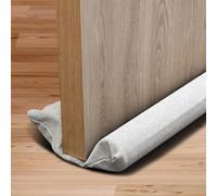 CUQOO Oxford - Burlete Doble - Resistente al Agua, a Prueba de Nieve, Tela Oxford 600D | Burlete de Puerta Premium para Debajo de la Puerta | Tope Ajustable de 70 a 90 cm - Gris Claro