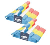 CUQOO Perchas para bebé, Paquete de 72 Perchas de plástico duraderas con Bordes Lisos y Muescas Antideslizantes, diseño Multicolor Que Ahorra Espacio para organizar la Ropa de bebés y niños pequeños
