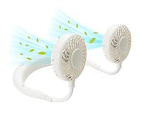 CUQOO Ventilador de cuello, portátil, ligero, portátil, portátil, con doble hélice, recargable y silencioso, circulación de aire refrescante, ventilador de cuello portátil ideal para el hogar, la