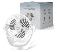 CUQOO Ventilador de escritorio USB - Ventilador de escritorio pequeño portátil giratorio de 360° con 3 velocidades, potente, ligero y compacto para el hogar, oficina, dormitorio, viajes y camping