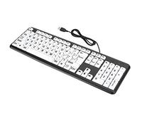 Cuque Venta Loca Teclado para Baja visión Teclado Plug and Play Práctico Ordenador de Oficina Resistente al Desgaste para PC Hogar(Black)