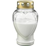 Cœur de bougie tombale dans un bocal en verre, 1 pièce - Marque DM Allemagne - Compatible avec profissimo - Grabkerze Herz im Glas, 1 St