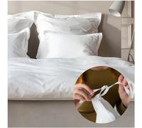 CURA - Funda nórdica Cama 135 x 200 cm para Mantas de Peso - sábanas algodón 100% - Blanco - Ropa de Cama Que Protege y previene el Deslizamiento del Weighted Blanket - Made in Portugal