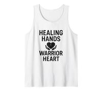 Curación, Manos, Corazón de Guerrero. Fuerza de Enfermera, Atención al Paciente. Camiseta sin Mangas