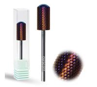 Curacoro Brocas para uñas de 3/32 pulgadas - Broca de carburo en forma de L (mediana) para acabado profesional, refinar y suavizar uñas acrílicas o de gel, arte de uñas, pedicura, salón de manicura y