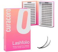 Curacoro LashFolio Double Spike Promade Fans Pestaas de volumen hechas a mano 5D a 10D C CC D Curl 0,03~0,07 mm 8-13 mm Longitud de mezcla Abani