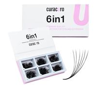 Curacoro Promade Mix 1500 Fans - Pestañas de volumen hechas a mano, múltiples selecciones de 5D a 12D, rizo C CC D, grosor 0.03~0.1 mm, 9-18mm de longitud, larga duración y fácil aplicación (5D-0.07