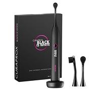 Curaprox Black is WhiteCepillo De Dientes Hidrosónico : Blanqueamiento Dental Y Cuidado De Encías | Limpieza Ultrasuave Con Cabezales De Carbón | Incluye Cargador Y Estuche De Viaje