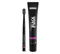 Curaprox Black is White Set de Pasta de Dientes con Carbón Activado y Cepillo Manual - 90 ml