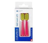 Curaprox Cabezales de cepillo de dientes CS 5460-para Juego de Viaje/Eliminación de Placa Ultra Suave/Rosa-Amarillo/Paquete Dúo de recarga/Fabricado en Suiza