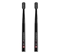 Curaprox Cepillo Black Is White, Paquete De 2, Negro-Negro, Fab. Suiza | Para Adultos, Modelos Negros Elegantes Con Filamentos Ultra Suaves, Ideal Para Blanquear