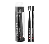 Curaprox Cepillo de Dientes CS Negro es blanco Duo | Cepillo de dientes manual para adultos con 8760 cerdas CUREN | Negro-Negro, 2 pzs.