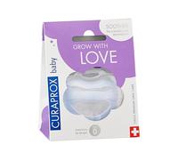 Curaprox Chupete para bebé talla 0 | Para bebés de 0 a cualquier edad | Promueve el desarrollo de la mandíbula y el paladar | Sin BPA, azul claro | Fabricado en Suiza