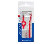 Curaprox CPS 07 Prime Start: 5 CPS 07 + Soportes UHS 409 Y 470, Rojo | Set De 5 Cepillos Interdentales, 2 Soportes Distintos, Diámetro 0.7Mm, Área De Limpieza 2.5Mm, Suiza