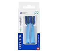 Curaprox CS 5460 Recambio De Viaje Ortho, Paquete 2, Azul, Fab. Suiza | Cabezales De Cepillo Ortho, Accesorio De Viaje Para Brackets, Limpieza Ultra Suave