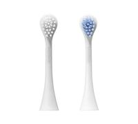 Curaprox Hydrosonic Pro, Paquete De 2, Blanco/Azul Claro, Fab. En Suiza | Para Cuidado Suave De Encías Y Limpieza Diaria, Cabezales De Repuesto Sónicos