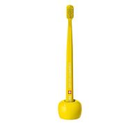 Curaprox Portacepillos Soporte de Cerámica para Cepillos de Dientes Manuales y Eléctricos/Amarillo, Paquete Individual/Diseñado en Suiza