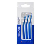 Curaprox Portaescobillas Interdental UHS 470-Asas Azules en Ángulo con Sistema de Clic Universal para un Fácil Acceso/Paquete Trío (3 Piezas) / Hecho en Suiza
