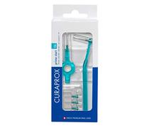 Juego de cepillos interdentales Curaprox CPS 06 prime start, juego de iniciación con 5 cepillos, 2 soportes diferentes, turquesa, 0,6 mm de diámetro, 2,2 mm de eficacia