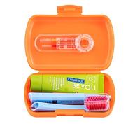 Curaprox Set De Viaje, Naranja, Fabricado En Suiza | Cepillo CS 5460 Con Pasta 'Be You', 2 Cepillos Interdentales CPS Prime 07 Y 09, Kit Dental 9.5X6cm