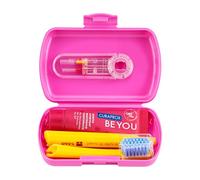 Curaprox Set De Viaje, Rosa, Fabricado En Suiza | Cepillo CS 5460 Con Pasta 'Be You', 2 Cepillos Interdentales CPS Prime 07 Y 09, Kit Dental 9.5X6cm