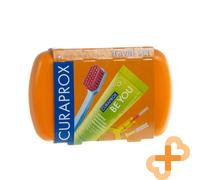 CURAPROX Travel Set Naranja Cepillo de Dientes Pasta Cepillo Interdental Mint