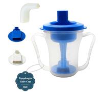 CuraVita - Vasos para Disfagia en Adultos - Vaso Médico Regulable de 5cc/10cc - Bebida Segura Sentado o Acostado - Vaso para Disfagia por Derrame Cerebral, Parkinson o Movilidad Limitada