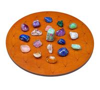 Curawood Tablero de cuadrícula de cristal para piedras, tablero geométrico sagrado de flor de la vida de 10 pulgadas de diámetro, amplifica el poder de tus cristales, placa de cuadrícula de chakras
