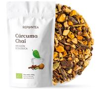 CURCUMA CHAI 100% Orgánico 100g (50 Tazas) | Infusión Ayurvédica a Granel con Cúrcuma, Canela, Jengibre, Regaliz y Cacao REPLANTEA