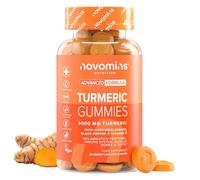Cúrcuma con Jengibre y Pimienta Negra | 4000mg Curcuma | Novomins | 60 Gominolas | 95% Curcumina | Vegano y Sin Gluten | Cúrcuma con Pimienta Negra para el Soporte de Articulaciones