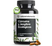 Curcuma con Jengibre y Pimienta negra ecológicos 3.000mg - Alta dosis con curcumina y piperina - 180 Cáps veganas - Antioxidantes esenciales para bienestar completo - Probado en laboratorio