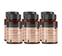 Cúrcuma de doble fuerza, masiva de 1000 mg x 1080 comprimidos (6 botellas de 180) - 200% más de cúrcuma + niveles naturales de curcumina