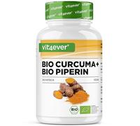 Cúrcuma orgánica con pimienta negra - 365 cápsulas - 4511 mg de cúrcuma orgánica por dosis diaria - con curcumina y piperina - alta dosis - vegano