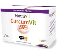 CURCUMVIT MAX Contribuye al funcionamiento del S.inmunitario,equilibrio del S.nervioso,circulatorio,respiratorio y digestivo C.Alimenticio base de Cúrcuma fitosomada 100% Vegano 30 CV