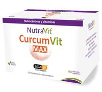 CURCUMVIT MAX Contribuye al funcionamiento del S.inmunitario,equilibrio del S.nervioso,circulatorio,respiratorio y el aparato digestivo C.Alimenticio base de Cúrcuma fitosomada 100% Vegano 90 CV