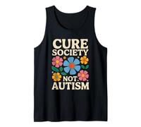 Cure Society Not Autism Awareness Floral Aceptación SPED Camiseta sin Mangas