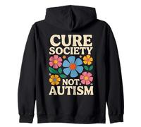 Cure Society Not Autism Awareness Floral Aceptación SPED Sudadera con Capucha