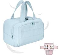 Cureaway Travel Bag, Curetoaway Large Capacity, Wide-Open Waterproof Organizer, Dry-and-Wet Separation, Makeup & Toiletry Bag for Women (Blue)