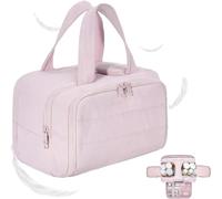 Cureaway Travel Bag, Curetoaway Large Capacity, Wide-Open Waterproof Organizer, Dry-and-Wet Separation, Makeup & Toiletry Bag for Women (Pink)
